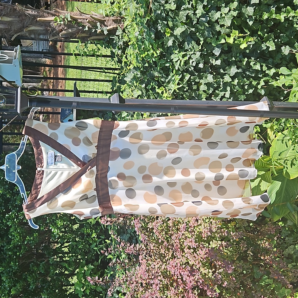 Cream Colored with Brown Circles Dress